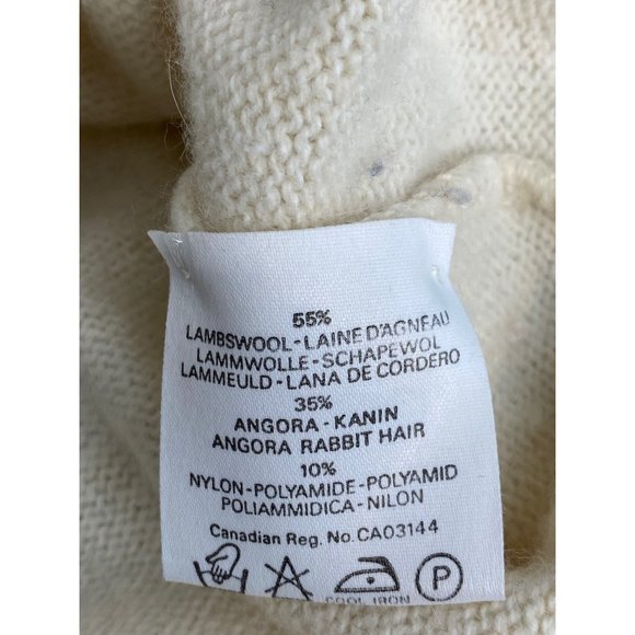 Vintage Jaeger Wrap Cardigan Cropped Jumper Lambswool Angora Ivory Sexy S/M 90's - Picture 8 of 16